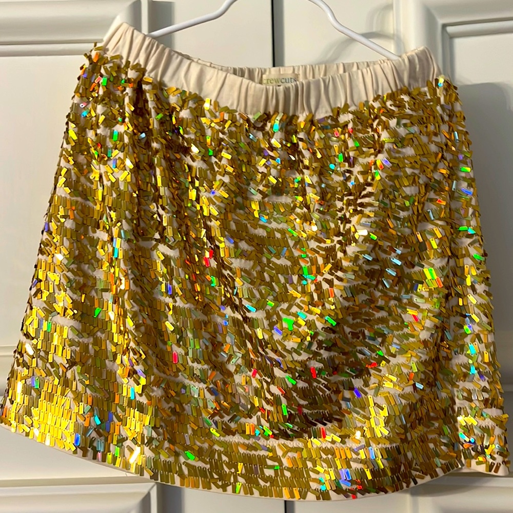 Girls crewcuts gold sequin skirt size 8